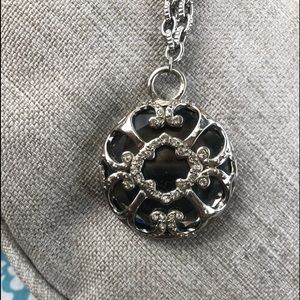 Banana Republic- Long Cable Necklace with large hanging gem.